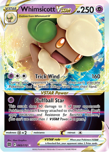 Cartas Pokemon Whimsicott Vstar 065/172 Full Art Brs