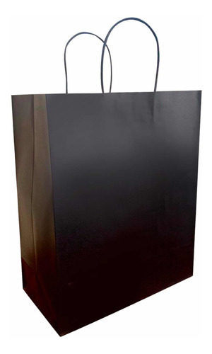 Bolsa De Papel Negra 22x30x12 Pack De 50 Unidades