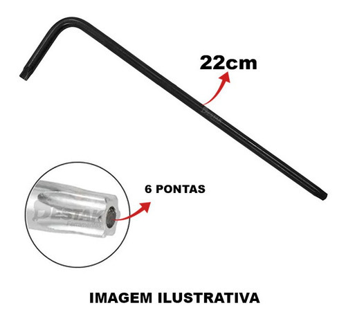 Chave Torx L Longa Tamanho T40 3125340 Aço Corneta