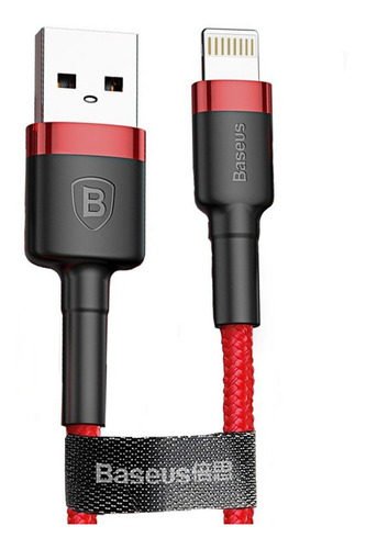 Cable Lightning Cable Reforzado Carga Rápida 1m Rojo
