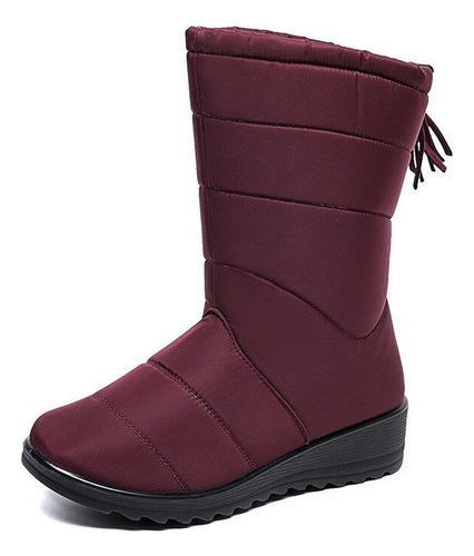 Botas De Nieve Con Forro De Barco Peludo Impermeables For