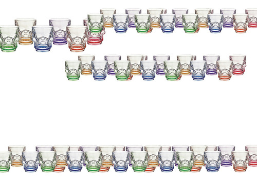Caja 12 Piezas Set 6 Tequilero Vidrio Calavera Colores 45ml