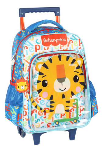 Mochila Carrinho Lancheira Estojo Fisher Price Cor Azul