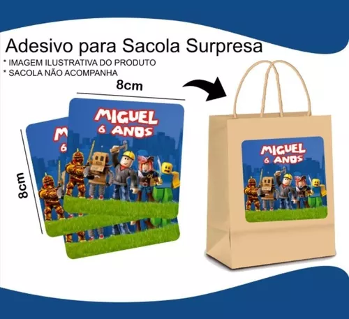 Sacolinha Surpresa Personalizada Roblox Rosa