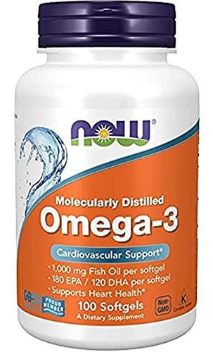 Ahora Suplementos, Omega-3 180 Epa / 120 Dha, Destilado Mole