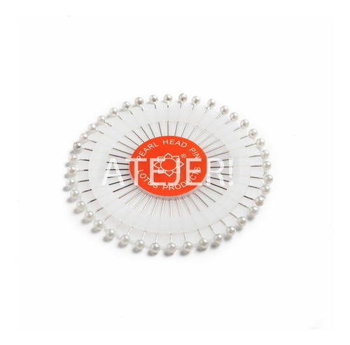 Imagen 2 de 5 de Alfileres Cabeza Perlado Color Blanco 12 Rosetas 40 Unid C/u
