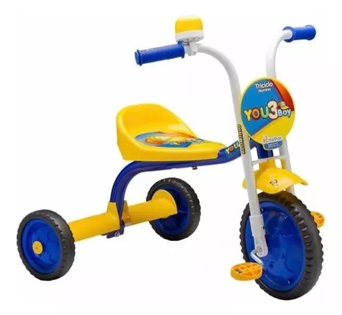 Triciclo Infantil Ultra Bikes Motoca Com Buzina Menina/Menino - Branco+Rosa