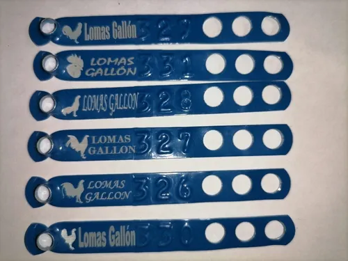 100 Placas Jiffy De Aluminio Para Gallos Grabadas En Relieve