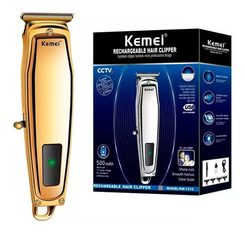 Patillera Detailer Kemei Km-1312 Recargable Gold / Silver