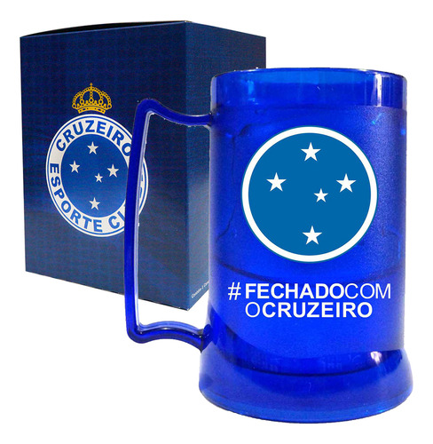 Caneca Gel Térmica 400ml Cruzeiro - Fechado Com O Cruzeiro