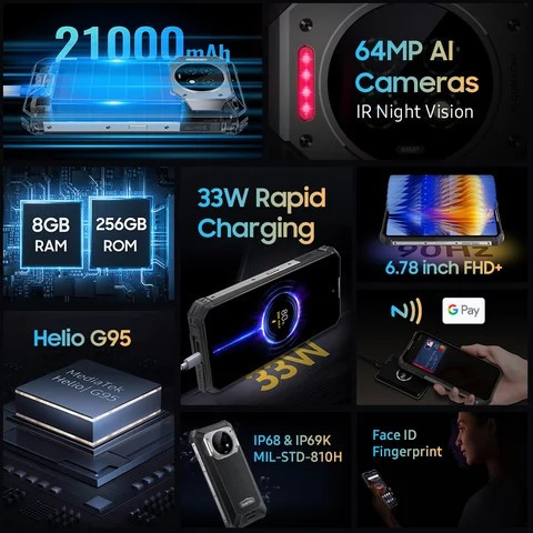 Oukitel Wp19 8/256gb Ip68 Ip69 21000mah (Usado)