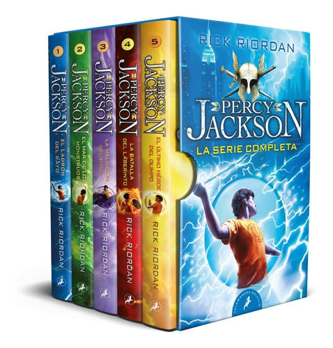 Imagen 1 de 7 de Percy Jackson Saga Completa - Set 5 Libros - Estuche