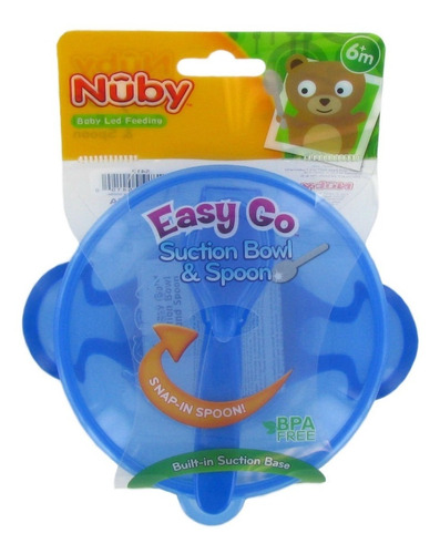Imagen 3 de 9 de Plato-bowl Para Bebe Nuby Con Sopapa,tapa Y Cuchara Colorido