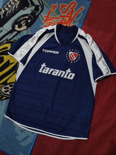 Camiseta Cai Independiente Topper Taranto Azul Suplente 2002 (Usado)