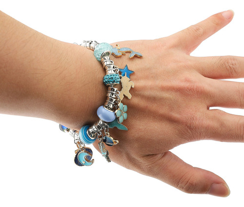 Brazalete Azul De Cristal Diy