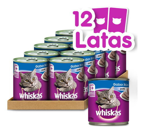 Whiskas Alimento Húmedo Lata Gato Atún 290gr X12 Unidades