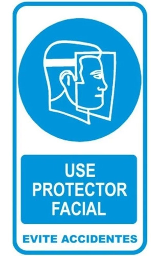 Cartel Use Protector Facial 20x36 Cm Señalización Industrial