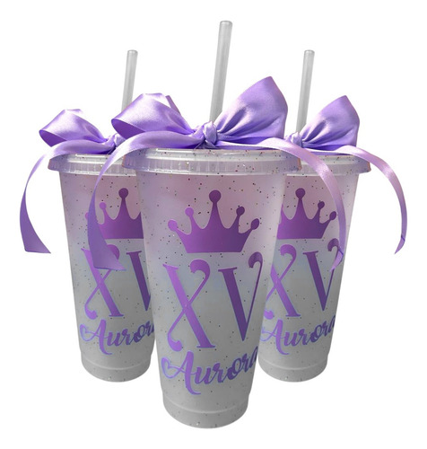 50 Recuerdos Personalizados Xv Años Boda Vasos Con Popote