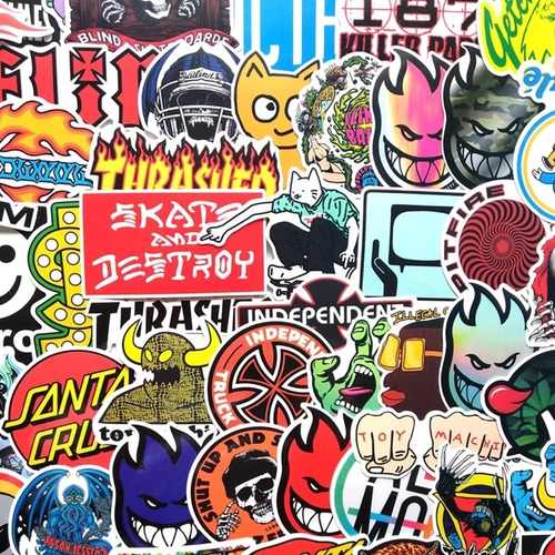 50 Stickers Calcomanías Skateboarding Vans Santa Cruz Marcas