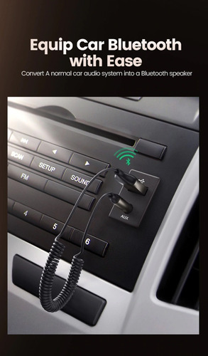 Imagen 4 de 9 de Adaptador Receptor Usb Bluetooth 5.0 Jack 3.5mm Auto Ugreen