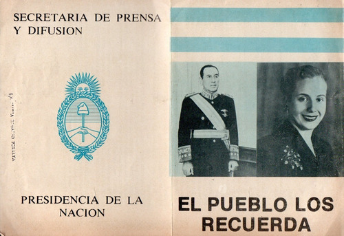 Volante  Peron Evita El Pueblo Los Recuerda Decada 1970