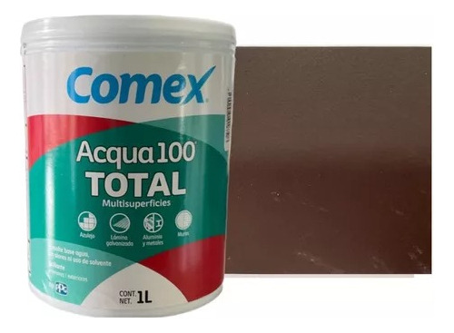 Esmalte Base Agua Acqua 100 Total Multisuperficies 1l Comex Color Chocolate