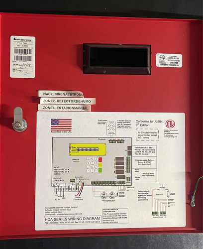 Panel Control Alarma Incendio (Usado)