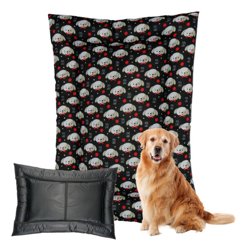 Colchão Cachorro Grande Pet Impermeável 100x70  Cor Preto