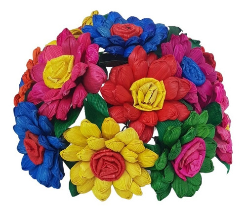 Flores De Colores De Hoja De Maiz  Artesanías Mexicanas