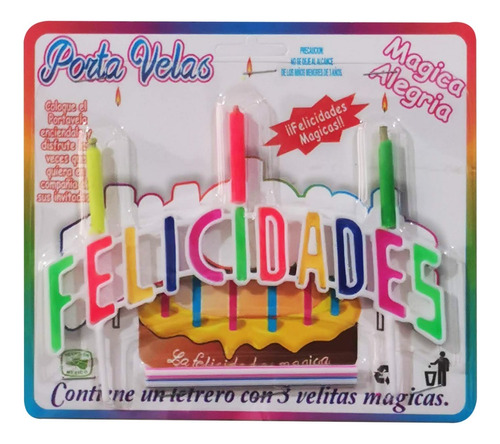 Vela Para Pastel Felicidades  Vela Mágica 50 Piezas X Caja