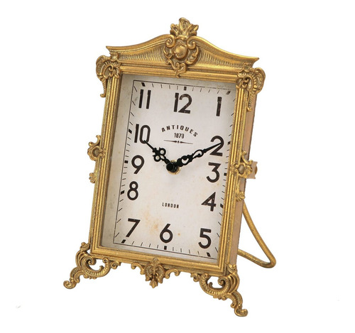 Nikky Home Reloj De Mesa Dorado Vintage, Silencioso, Sin Tic