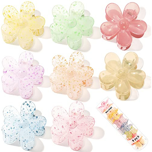 Corta De Pelo Clips De Pelo De Flores 8pcs Lindo Pelo Bk35o