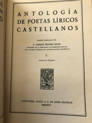 10 Tomos Ant. De Poetas Líricos Castellanos Menéndez Pelayo 