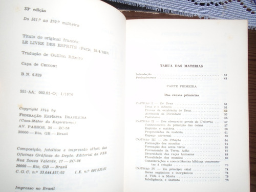 O Livro Dos Espíritos 33ª Edição De 1974
