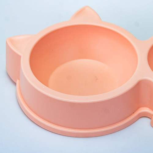 Comedouro E Bebedouro Pote De Ração Duplo Plástico Gato Fofo