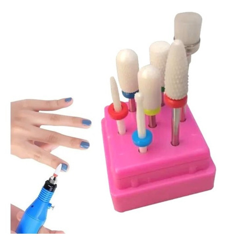 Kit Fresa Ceramica Manicura Pedicura Torno Uñas Gel Acrilico