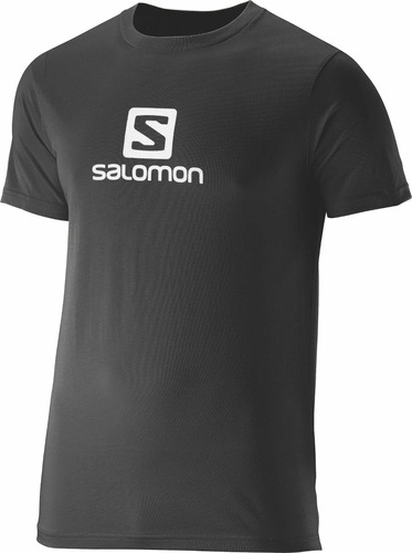 Polo Masculino Salomon - T-shirt Logo Ss Negro - Running