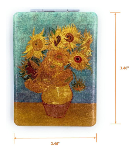 Espelho Compacto Aesage Square Van Gogh Com Estampa De Giras