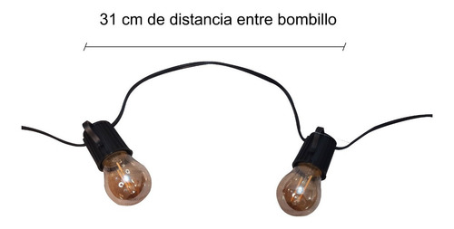 Imagen 5 de 10 de Lampara Extension De Bombillos Vintage Led Exteriores