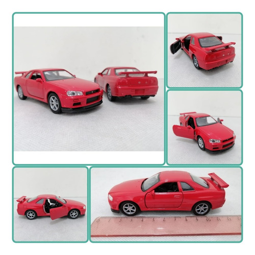 Nissan Skyline Gt-r (r34), Escala 1/36, Welly ,12cms Largo.