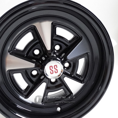 Roda Opala Ss Caravan Aro 15 15x7 Ou 15x7 Unidade Cor Preto Face Diamantado
