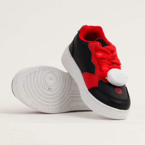 Zapatilla Con Luces Niño Spiderman Red Touch Negro Marvel