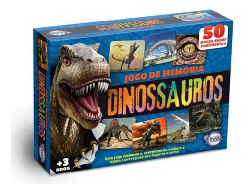 Jogo De Memória Dinossauros 50 Peças Toia Brinquedos