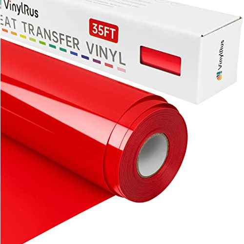 Vinilo De Transferencia De Calor, 12  X 35 Pies, Rojo, ...