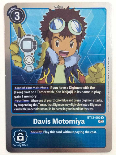Digimon Tcg Davis Motomiya Bt12-090 R