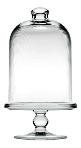 Prato de servir de vidro Masitas Pasabahce com suporte e sino de cor transparente