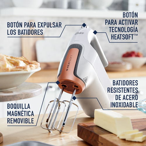 Batidora De Mano Oster Fpsthmamr-053 Tecnología Heatsoft