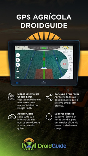 Gps Agricultura Droidguide Barra De Luz Kit Com Antena