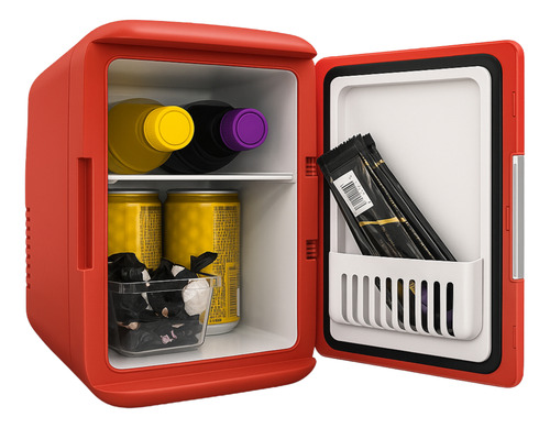 Mini Refrigerador Frigobar 4l 6 Latas Casa Auto Oficina Rojo