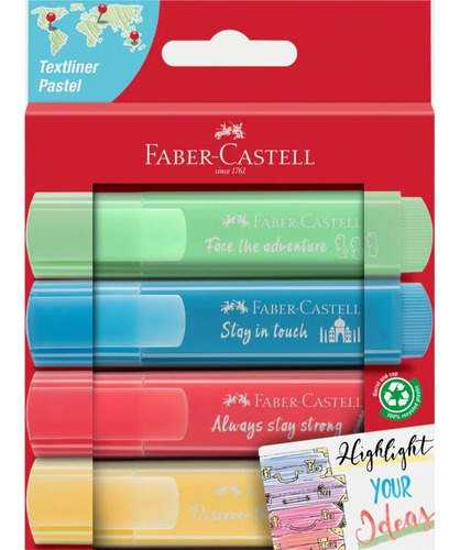 Faber Castell Marcatextos Textliner Pastel 4 Piezas